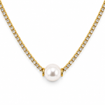 Collar Tennis Perla Imperial - Enchape de Oro 18k