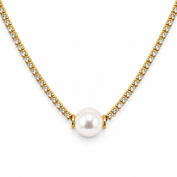 Collar Tennis Perla Imperial - Enchape de Oro 18k
