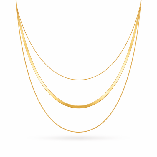 Collar Triple Layer Snake - Enchape de Oro 18k