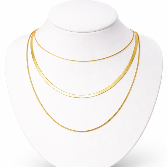 Collar Triple Layer Snake - Enchape de Oro 18k