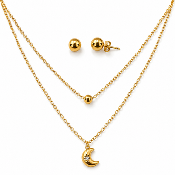 Conjunto Luna Celestial - Enchape de Oro 18k