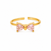 Anillo Lazo Rosa - Ajustable - Enchape de Oro 18k