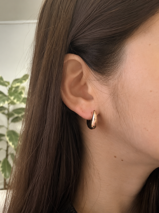 Aros gota - Enchape Oro Rosa 18k
