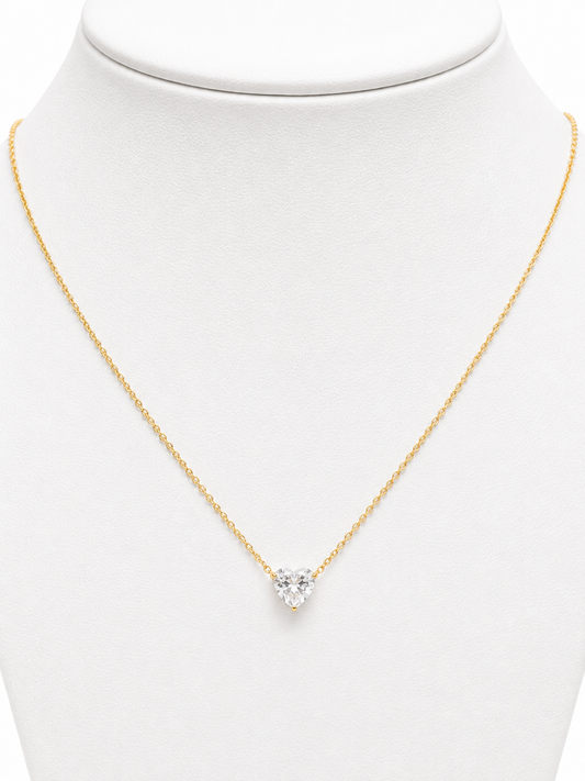 Collar Cristal Corazón Lumière - Enchape de Oro 18k