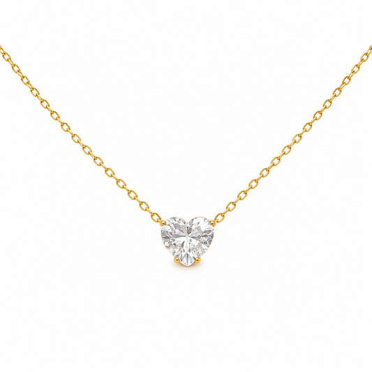 Collar Cristal Corazón Lumière - Enchape de Oro 18k