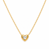Collar Corazón Cristal Blanco Amour - Enchape de Oro 18k