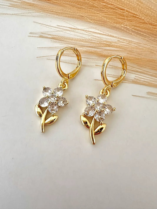 Pendientes florcita puntos de luz - Glamora