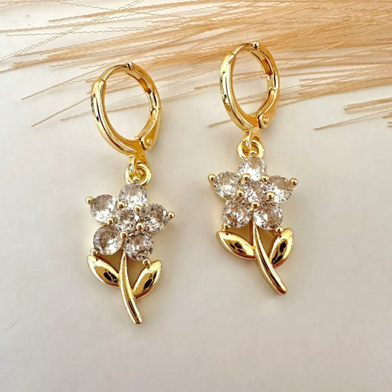 Pendientes florcita puntos de luz - Glamora