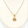 Collar Dúo Floral Carmesí – Baño Oro 18K