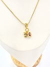 Collar Dúo Floral Carmesí – Baño Oro 18K