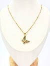 Collar Mariposa Multicolores – Baño Oro 18K
