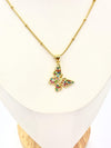 Collar Mariposa Multicolores – Baño Oro 18K