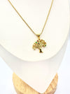 Collar Árbol de la Vida Multicolor – Baño Oro 18K