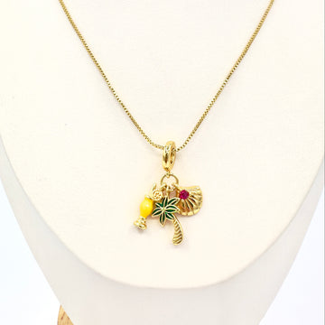 Collar Charms Tropicales – Baño Oro 18K