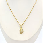 Collar Concha Marina Texturizada - Baño de Oro 18k