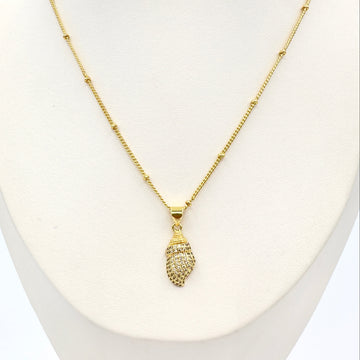Collar Concha Marina Texturizada - Baño de Oro 18k