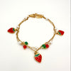 Pulsera Fresas y perlas - Enchape de Oro 18k