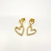 Aros Corazón con Circones - Baño de Oro 18k