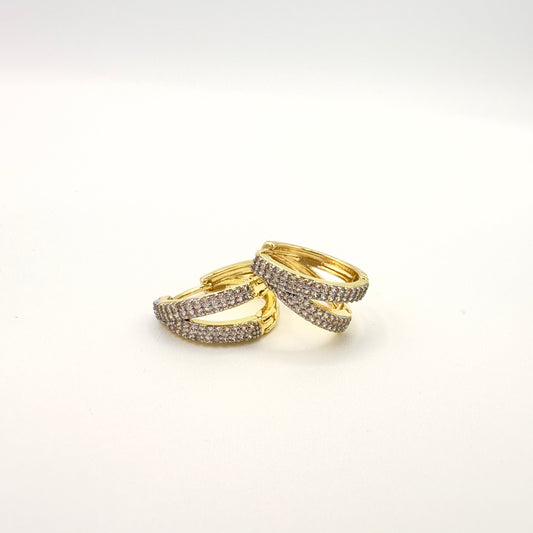 Argollas Doble Glow - Baño de Oro 18k