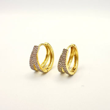 Argollas Doble Glow - Baño de Oro 18k