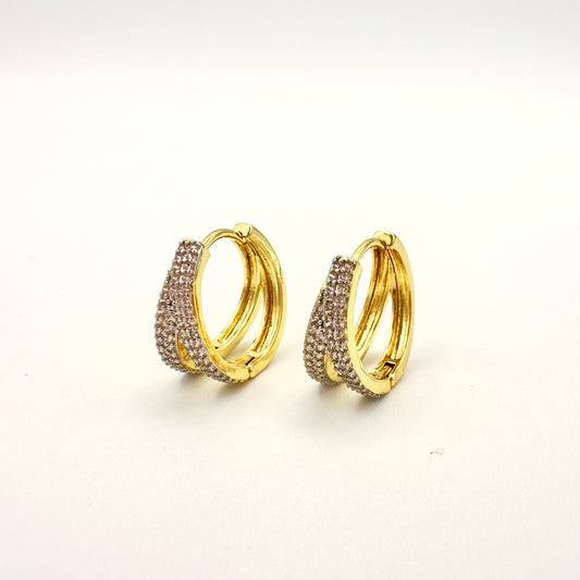 Argollas Doble Glow - Baño de Oro 18k