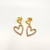 Aros Corazón Doble Violeta - Baño de Oro 18k