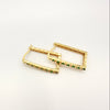 Pendientes Rectangulares Esmeralda - Baño de Oro 18ik