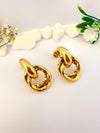 Pendientes entrelazados dobles -  Enchape de Oro 18k