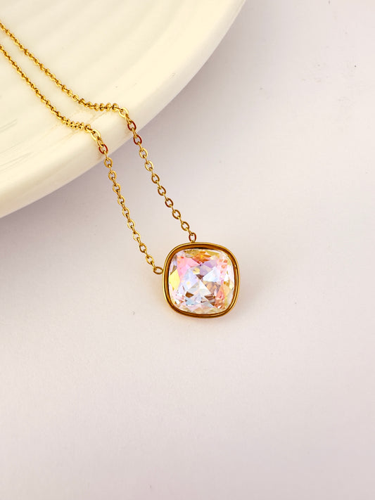 Collar Cristal Cuadrado Tornasol