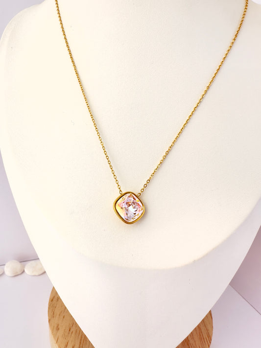 Collar Cristal Cuadrado Tornasol