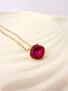 Collar Cristal Cuadrado Fucsia - Glamora