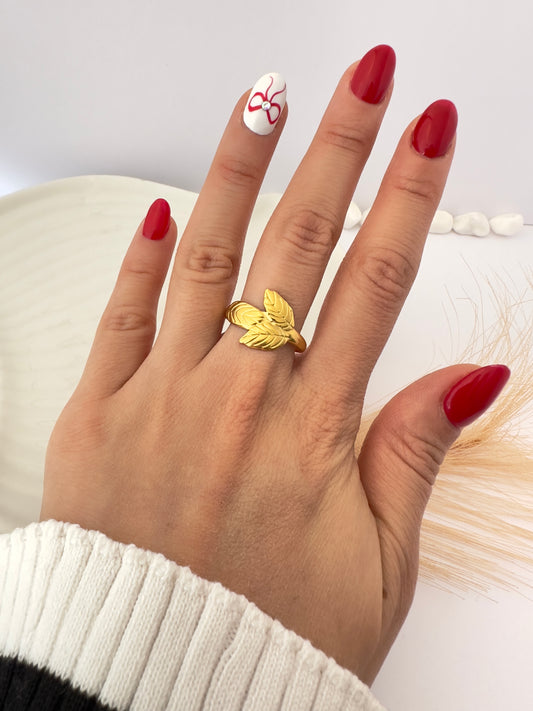 Anillo Hoja Curvada - Ajustable