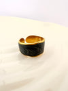Anillo Black Wave🖤 - Ajustable - Enchape de Oro 18k