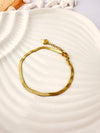 Pulsera Lisa estilo serpiente - 16+5cm - Enchape de Oro 18k