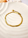 Pulsera Lisa estilo serpiente - 16+5cm - Enchape de Oro 18k