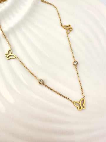 collar de mariposa con circonias