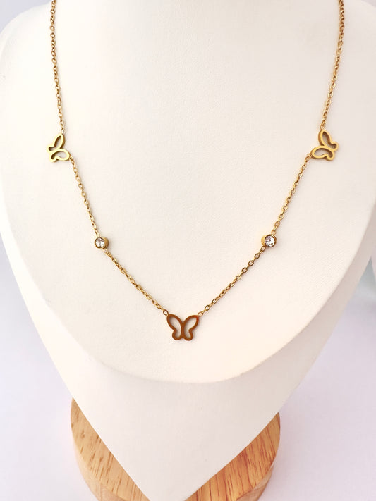 collar de mariposa con circonias