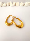 Argollas Oro Drop Curve - Enchape Oro 18k