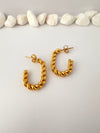 Aros Dorados Trenza Clásica -  Enchape de Oro 18k
