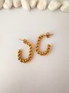 Aros Dorados Trenza Clásica -  Enchape de Oro 18k