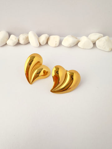 Aros Gold Corazón Brillante