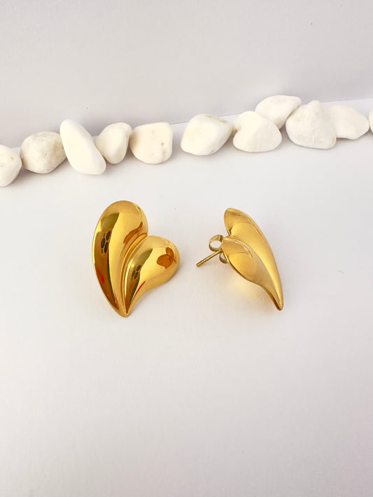 Aros Gold Corazón Brillante