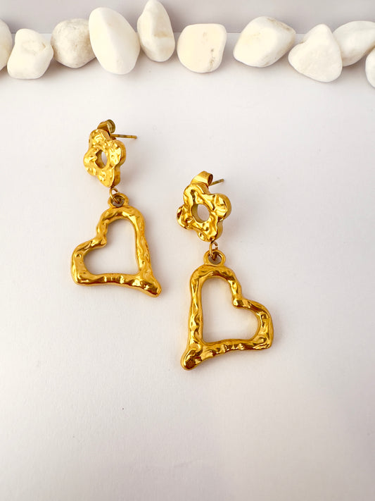 Pendientes de Corazón con textura