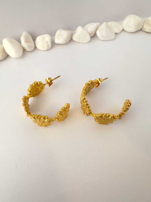 Argollas florales gold