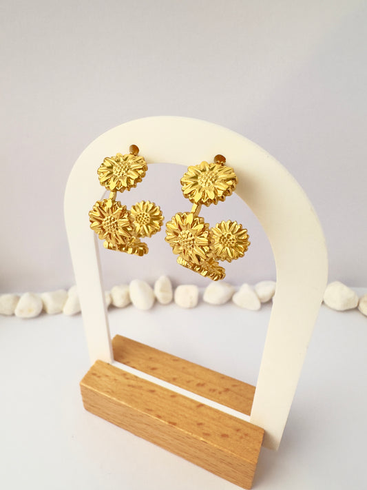 Argollas florales gold