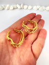 Argollas triple Corazón - Enchape de Oro 18k