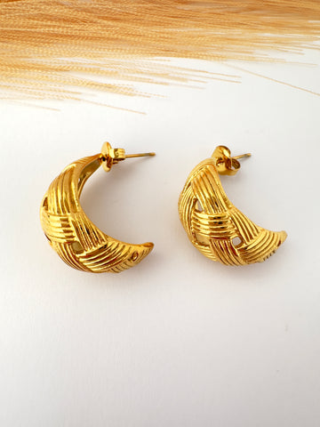 Pendientes Media Luna Texturizada