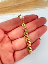 Pulsera Hojas de Perla - Enchape de Oro 18k - 16+5cm