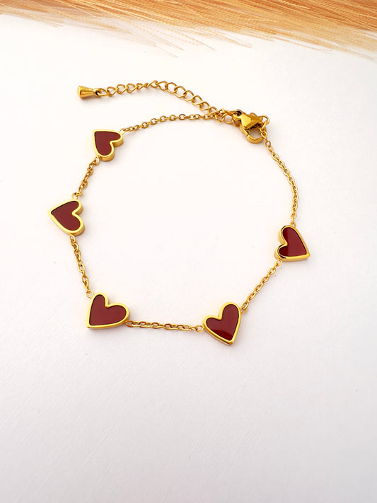 Pulsera Corazones love