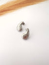 Pendientes gota plateados con textura
